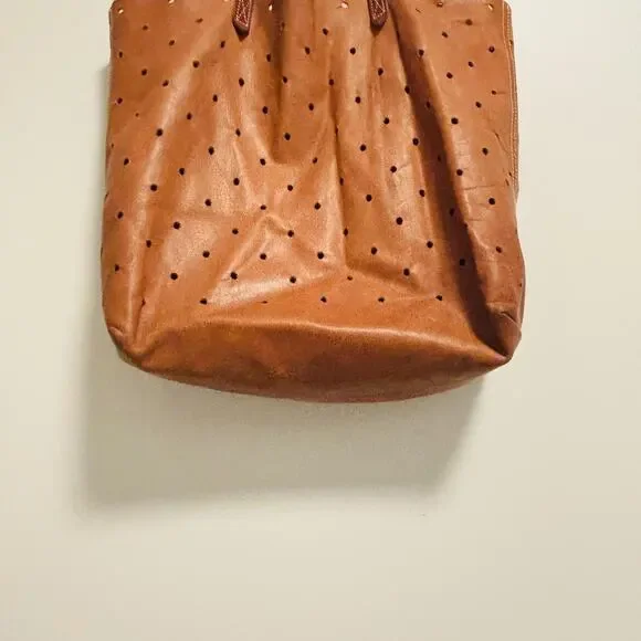 Madewell Bag Womens Size Medium Brown Leather Tote Perforated Transport Shoulder - Picture 7 of 11
